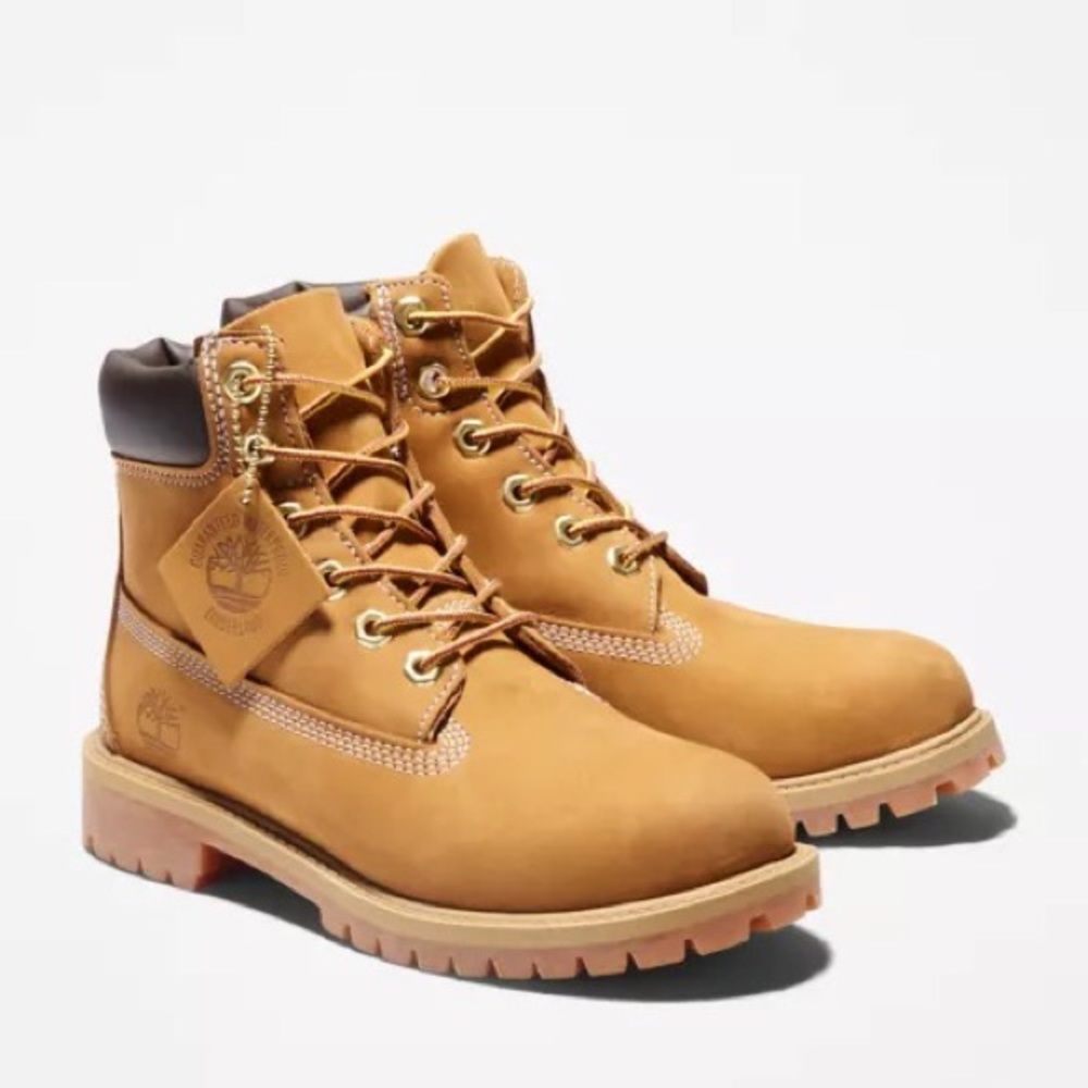 Timberland Junior premium 6-inch waterproof boots in wheat/ yellow